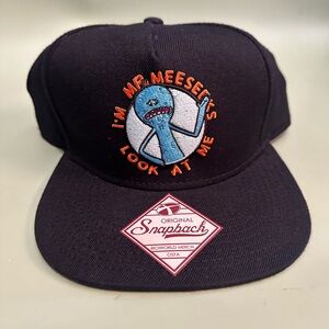 Rick and Morty Mr Meeseeks Look At Me Adjustable Snapback Hat Adult Black NWT